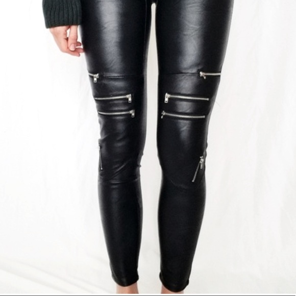 Signature 8 Faux Leather Stretch Zipper Pants - Picture 6 of 6